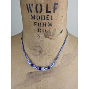 1990's dainty santorini ceramic bead necklace